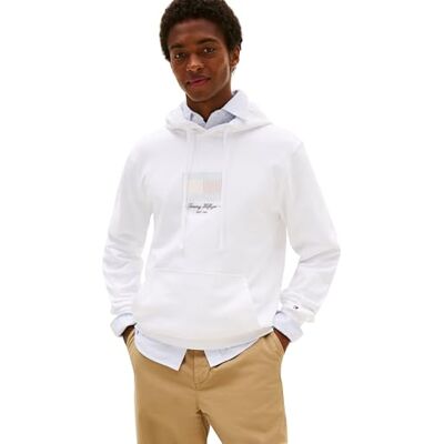 Tommy Hilfiger herrtröja huvtröja, Vit (vit), L Tommy Hilfiger herrtröja huvtröja, Vit (vit), L
