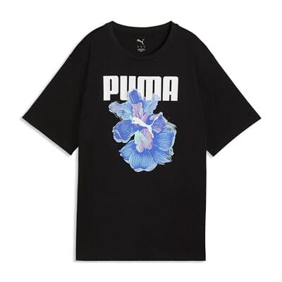 PUMA Grafik avslappnad blomma t-shirt svart PUMA Grafik avslappnad blomma t-shirt svart