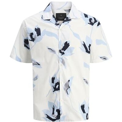JACK & JONES Jprblapalermo Print Resort S/S Shirt Sn, Chambray Blue, M JACK & JONES Jprblapalermo Print Resort S/S Shirt Sn, Chambray Blue, M