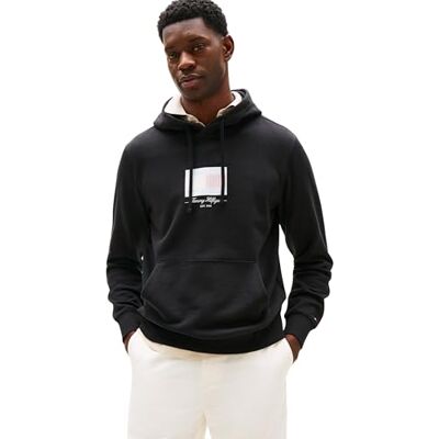 Tommy Hilfiger herr ITHACA FLAG HOODIE MW0MW39377 pullover huvtröja, svart (svart), M, svart (svart), M Tommy Hilfiger herr ITHACA FLAG HOODIE MW0MW39377 pullover huvtröja, svart (svart), M, svart (svart), M