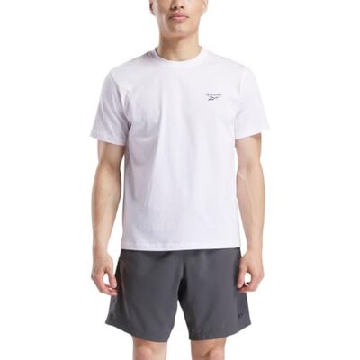 Reebok Cody Small Logo Crew Neck Ss T-shirt för män, Vit, XL Reebok Cody Small Logo Crew Neck Ss T-shirt för män, Vit, XL