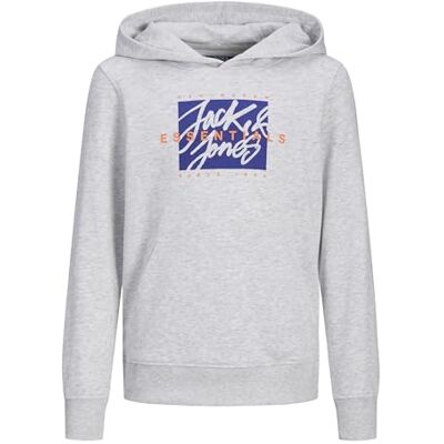 JACK & JONES Jjcolton Sweat Hood Mni, Vit melange, 116 JACK & JONES Jjcolton Sweat Hood Mni, Vit melange, 116