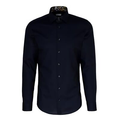 Seidensticker Silkesdekal herr business skjorta – slim fit – strykfri – Kent krage – långärmad – 100% bomull, blå, 44 SE Seidensticker Silkesdekal herr business skjorta – slim fit – strykfri – Kent krage – långärmad – 100% bomull, blå, 44 SE