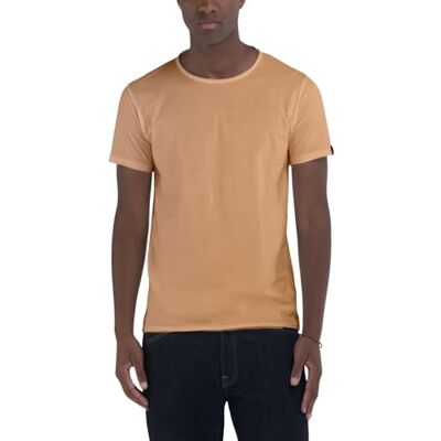 Replay Herr normal passform basic T-shirt av bomull, 227 Brown Sugar, S Replay Herr normal passform basic T-shirt av bomull, 227 Brown Sugar, S