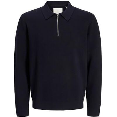JACK & JONES Jprccmilano stitch stickad dragkedja polo Sn, natthimmel, M JACK & JONES Jprccmilano stitch stickad dragkedja polo Sn, natthimmel, M