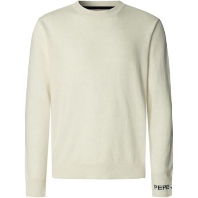 Pepe Jeans herr Andre Crew Neck Stickat, Beige (Elfenbensvit), XXL, Beige (elfenbensvit), XXL Pepe Jeans herr Andre Crew Neck Stickat, Beige (Elfenbensvit), XXL, Beige (elfenbensvit), XXL