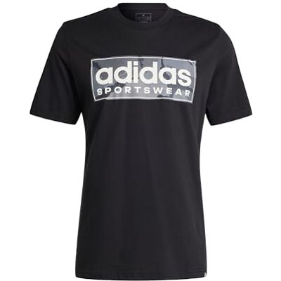 adidas För Män Camo Linear Graphic Tee, Black/Grey, S adidas För Män Camo Linear Graphic Tee, Black/Grey, S