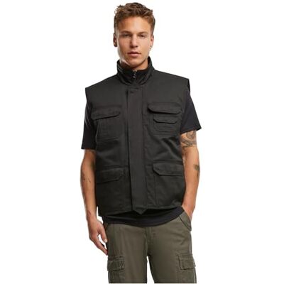 Brandit Safari Vest, färger svart och oliv, storlekar S till 5XL, svart, L Brandit Safari Vest, färger svart och oliv, storlekar S till 5XL, svart, L