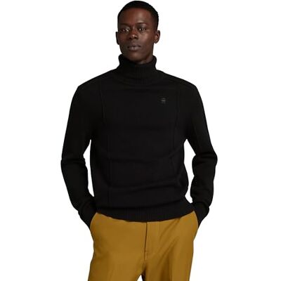 G-STAR RAW Herr struktursköldpadda stickad tröja, Svart (Dk Black D23937-d447-6484), M G-STAR RAW Herr struktursköldpadda stickad tröja, Svart (Dk Black D23937-d447-6484), M