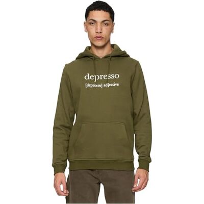 Tee mäns Depresso huvtröja med huva, Oliv, M Tee mäns Depresso huvtröja med huva, Oliv, M