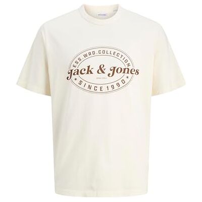 JACK & JONES Jjedover Print Tee Ss Crew Neck, Antik vit, L JACK & JONES Jjedover Print Tee Ss Crew Neck, Antik vit, L