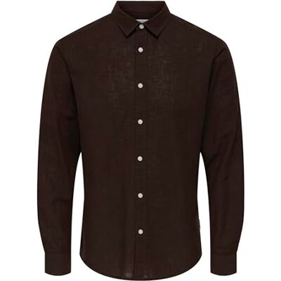 Only & Sons Onscaiden Life Ls Solid linne skjorta Noos, Kaffeböna, L Only & Sons Onscaiden Life Ls Solid linne skjorta Noos, Kaffeböna, L