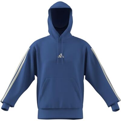 adidas Mezczyzni ESSENTIAL THREE STRIPES FLEECE HOODIE, ray blue/off white, L adidas Mezczyzni ESSENTIAL THREE STRIPES FLEECE HOODIE, ray blue/off white, L