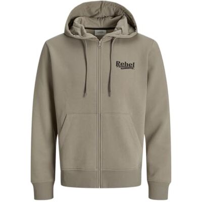 JJ REBEL Jrebrakim Sweat Zip Hood, Rostad cashew, XXL JJ REBEL Jrebrakim Sweat Zip Hood, Rostad cashew, XXL