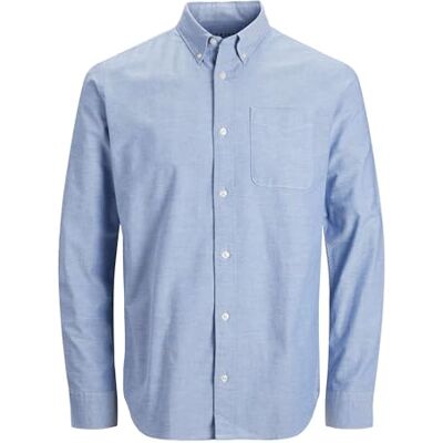 JACK & JONES Jprblubrook Oxford skjorta L/S Noos skjorta, Kashmirblå/passform: smal passform, S JACK & JONES Jprblubrook Oxford skjorta L/S Noos skjorta, Kashmirblå/passform: smal passform, S