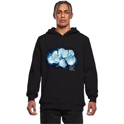 Tee herr huvtröja Ice Rings Hoody, huvtröja för män med tryck, normal passform, svart, 3XL Tee herr huvtröja Ice Rings Hoody, huvtröja för män med tryck, normal passform, svart, 3XL