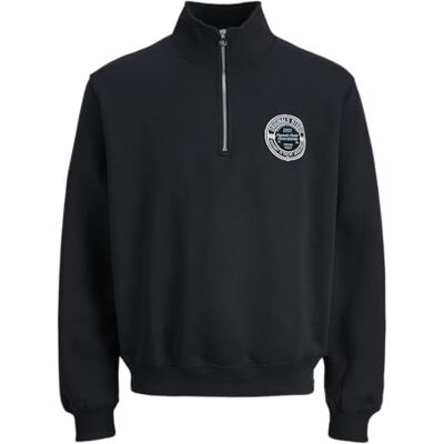 JACK & JONES Joryork emblem sweat high neck, svart, L JACK & JONES Joryork emblem sweat high neck, svart, L