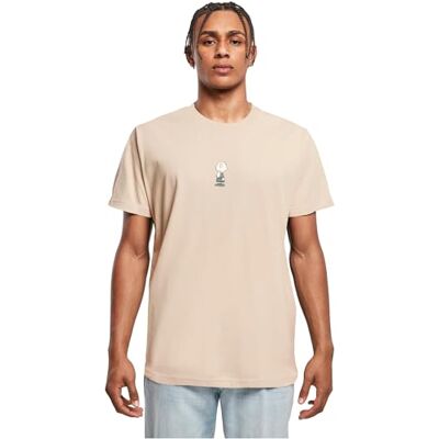 MERCHCODE Peanuts T-shirt för män – Charlie Brown T-shirt rund hals, normal passform, bomull 100 percent, XS, sand, XS MERCHCODE Peanuts T-shirt för män – Charlie Brown T-shirt rund hals, normal passform, bomull 100 percent, XS, sand, XS