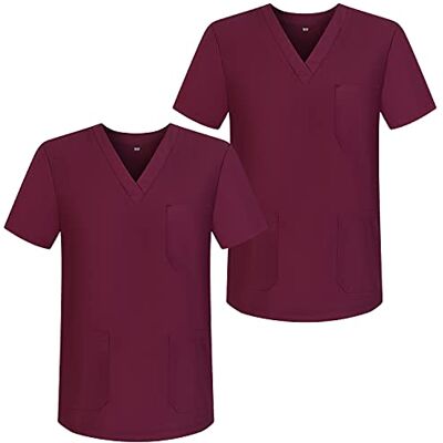 MISEMIYA Sanitär skjorta (2) Unisex Vuxen, Rödbrun 68, XL MISEMIYA Sanitär skjorta (2) Unisex Vuxen, Rödbrun 68, XL