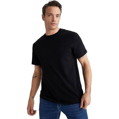DeFacto T-shirt för män, svart, L DeFacto T-shirt för män, svart, L