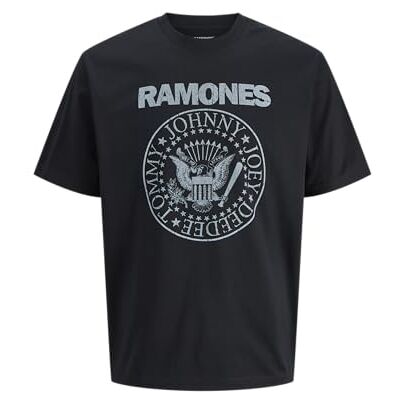 JACK & JONES Jprbluramones Ss Tee, svart, L JACK & JONES Jprbluramones Ss Tee, svart, L