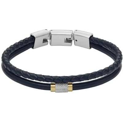 Fossil flersträngat läderarmband för män, JF04703998, Mörkblå Fossil flersträngat läderarmband för män, JF04703998, Mörkblå