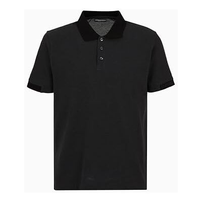 Giorgio Armani Broderad logotyp polo strandkläder svart XL, Svart, XL Giorgio Armani Broderad logotyp polo strandkläder svart XL, Svart, XL