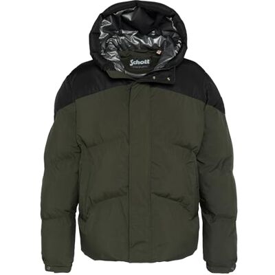 Schott NYC Bi Matiere Schott Ethen kort jacka khaki-svart, Färg: grön, XXL Schott NYC Bi Matiere Schott Ethen kort jacka khaki-svart, Färg: grön, XXL