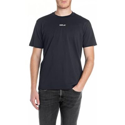 Replay herr basic t-shirt rund hals kortärmad, 067 Night Blue, XXL Replay herr basic t-shirt rund hals kortärmad, 067 Night Blue, XXL