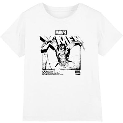 Marvel X-Men Wolverine Jump unisex barn t-shirt, vit, 12-13 år, Vitt, 12-13 År Marvel X-Men Wolverine Jump unisex barn t-shirt, vit, 12-13 år, Vitt, 12-13 År