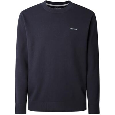 Pepe Jeans herr M Basic Crew tröja stickat, blå (marinblå), XS, Blå (marinblå), XS Pepe Jeans herr M Basic Crew tröja stickat, blå (marinblå), XS, Blå (marinblå), XS