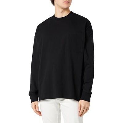 JACK & JONES JCOCLEAN Pocket Tee LS Crew Neck, svart, S JACK & JONES JCOCLEAN Pocket Tee LS Crew Neck, svart, S