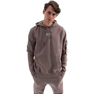Alpha Industries Organics EMB Hoody Huvtröja Herr Huvtröja Svett Organic Brown Alpha Industries Organics EMB Hoody Huvtröja Herr Huvtröja Svett Organic Brown