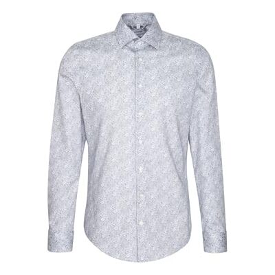 Seidensticker Silkesdekal herr business skjorta – slim fit – mjuk – Kent krage – långärmad – 100% bomull, blå, 43 Seidensticker Silkesdekal herr business skjorta – slim fit – mjuk – Kent krage – långärmad – 100% bomull, blå, 43