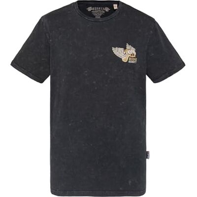 Schott NYC T-shirt med tryck på baksidan av Schott, TSHAVEN, svart, 3XL Schott NYC T-shirt med tryck på baksidan av Schott, TSHAVEN, svart, 3XL