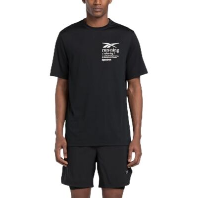 Reebok Kör grafisk SS T-tröja svart, Svart, S Reebok Kör grafisk SS T-tröja svart, Svart, S