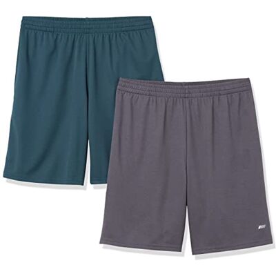 Amazon Essentials Men's Performance Tech shorts med lös passform (finns i Big & Tall), Pack of 2, Kolsvart/Mörkgrön, L Amazon Essentials Men's Performance Tech shorts med lös passform (finns i Big & Tall), Pack of 2, Kolsvart/Mörkgrön, L