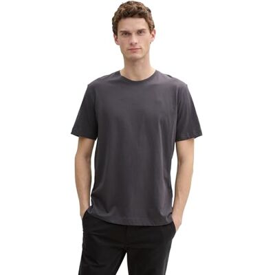 TOM TAILOR basic T-shirt för män, 10899 Tarmacgrå, L TOM TAILOR basic T-shirt för män, 10899 Tarmacgrå, L