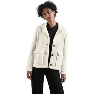 Street One dam A212379 Feather Yarn Revers JKT, Off White, 46, Vit, 46 Street One dam A212379 Feather Yarn Revers JKT, Off White, 46, Vit, 46
