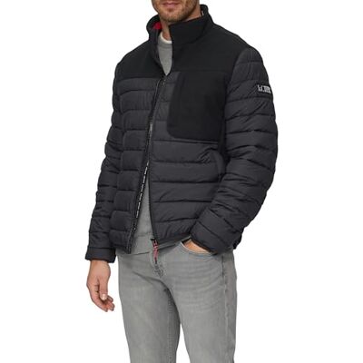 s.Oliver lätt quiltad jacka i materialblandning med kontrastdetaljer, 9999 svart, XL s.Oliver lätt quiltad jacka i materialblandning med kontrastdetaljer, 9999 svart, XL