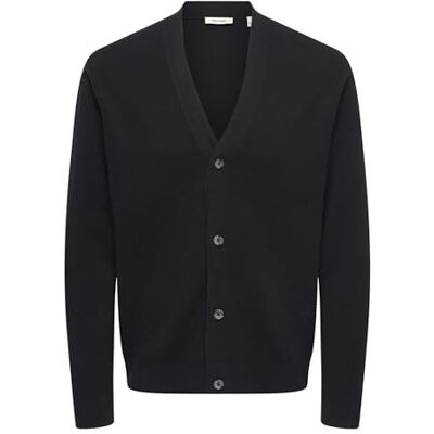 Only & Sons Onsting Life Reg Ls cardigan stickad Noos, svart, M Only & Sons Onsting Life Reg Ls cardigan stickad Noos, svart, M