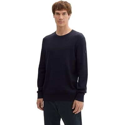 TOM TAILOR herrtröja, 13160 Stickad marinblå smälter, XL TOM TAILOR herrtröja, 13160 Stickad marinblå smälter, XL