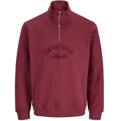 JACK & JONES Jorbleecker branding sweat High N Bf Pls – plus size, Tibetansk röd, 3XL JACK & JONES Jorbleecker branding sweat High N Bf Pls – plus size, Tibetansk röd, 3XL