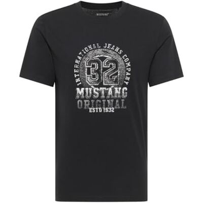 MUSTANG Style Austin T-shirt, Jet Black 4188, L herr, svart, L MUSTANG Style Austin T-shirt, Jet Black 4188, L herr, svart, L