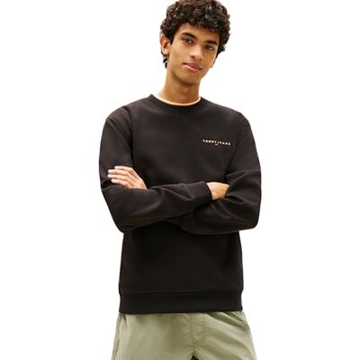 Tommy Jeans herr Tjm Reg Linear Crew Ext Dm0Dm20249 pullover sweatshirt, ORANGE (svart/färgad sol kyss), XS Tommy Jeans herr Tjm Reg Linear Crew Ext Dm0Dm20249 pullover sweatshirt, ORANGE (svart/färgad sol kyss), XS