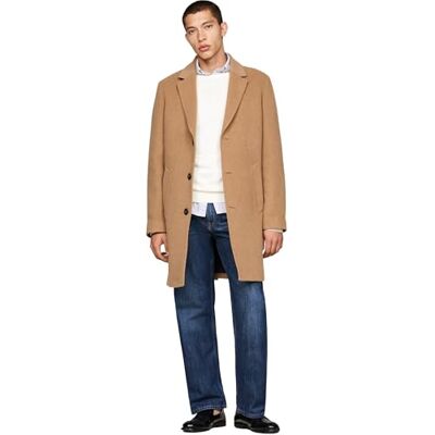 Tommy Hilfiger Herr DC WOOL MIX COAT MW0MW36611, enkelknäppt rock, brun, XXL, Brun (Hickory), XXL Tommy Hilfiger Herr DC WOOL MIX COAT MW0MW36611, enkelknäppt rock, brun, XXL, Brun (Hickory), XXL