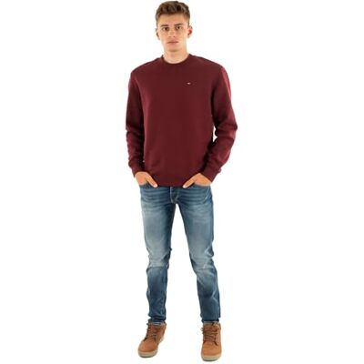 Tommy Jeans herr TJM REG S FLAG CREW DM0DM20741, röd, M, Rött (rött vin), M Tommy Jeans herr TJM REG S FLAG CREW DM0DM20741, röd, M, Rött (rött vin), M