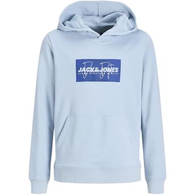 JACK & JONES Jjcole Print Sweat Hood Mni, Himmelsk blå, 128 JACK & JONES Jjcole Print Sweat Hood Mni, Himmelsk blå, 128