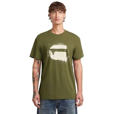 G-STAR RAW 8719965012981 Spray g logo r t, Grön (Shadow Olive D26833-d101-b230), S G-STAR RAW 8719965012981 Spray g logo r t, Grön (Shadow Olive D26833-d101-b230), S