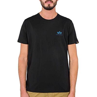 Alpha Industries Basic T Small Logo T-shirt för män Black/Blue Alpha Industries Basic T Small Logo T-shirt för män Black/Blue